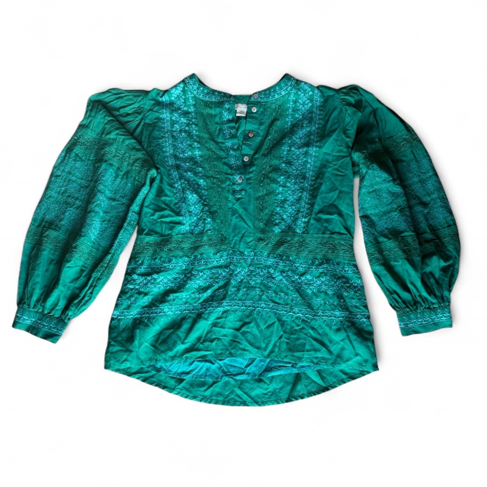 Sundance Teal Button-Up Blouse